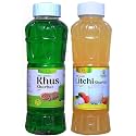 Natraj The Right Choice Khus &amp; Litchi Sharbat (Pack of 2 x 750 ml Bottle) - A Refreshing Fusion of Earthy Coolness and Tropical Sweetness Khus Sharbat &amp; Litchi Sharbat Syrup