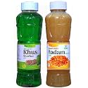 Natraj The Right Choice Khus Sharbat &amp; Badam Sharbat Syrup (Pack of 2 x 750 ml Bottle)