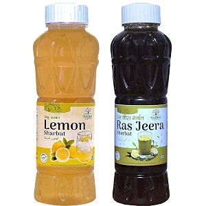 natraj the right choice lemon sharbat amp jal jeera sharbat syrup pack of 2 x 750 ml bottle natraj the right choice lemon amp ras jeera sharbat  zesty citrus with a spicy cumin twist for refreshing hydration and digestive comfort