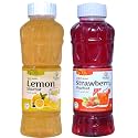 Natraj The Right Choice Lemon Sharbat &amp; Strawberry Sharbat Syrup (Pack of 2 x 750 ml Bottle) Refreshing Blend of Tangy Lemon and Sweet Strawberry