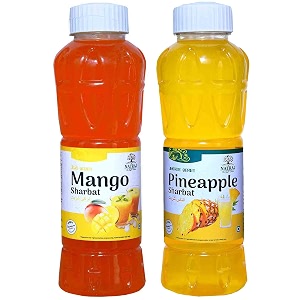 natraj the right choice mango sharbat amp pineapple sharbat syrup pack of 2 x 750 ml bottle