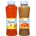 Natraj The Right Choice Mango Sharbat &amp; Badam Sharbat Syrup (Pack of 2 x 750 ml Bottle)