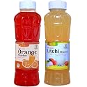 Natraj The Right Choice Orange Sharbat &amp; Litchi Sharbat Syrup (Pack of 2 x 750 ml Bottle)