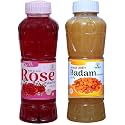 Natraj The Right Choice Rose Sharbat &amp; Badam Sharbat Syrup (Pack of 2 x 750 ml Bottle)