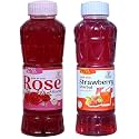 Natraj The Right Choice Rose Sharbat &amp; Strawberry Sharbat Syrup (Pack of 2 x 750 ml Bottle)