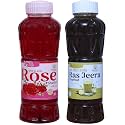 Natraj The Right Choice Rose Sharbat &amp; Jal Jeera Sharbat Syrup (Pack of 2 x 750 ml Bottle)
