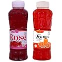 Natraj The Right Choice Rose Sharbat &amp; Orange Sharbat Syrup (Pack of 2 x 750 ml Bottle)