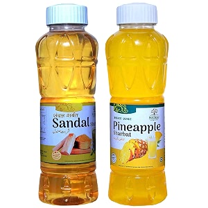 natraj the right choice sandal sharbat amp pineapple sharbat syrup pack of 2 x 750 ml bottle