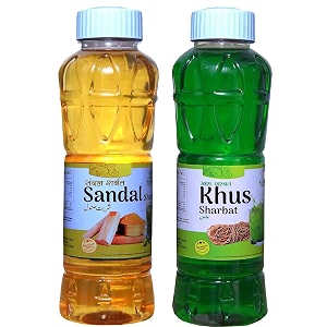 natraj the right choice sandal sharbat amp khus sharbat syrup pack of 2 x 750 ml bottles  refreshing amp aromatic traditional drink combo ideal for cooling beverages mocktails and special occasions