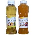 Natraj The Right Choice Sandal Sharbat &amp; Kesar Badam Sharbat Syrup (Pack of 2 x 750 ml Bottle)