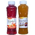 Natraj The Right Choice Strawberry Sharbat &amp; Kesar Badam Sharbat Syrup (Pack of 2 x 750 ml) – A delightful mix of fruity sweetness and rich saffron-almond goodness!