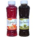 Natraj The Right Choice Strawberry Sharbat &amp; Jal Jeera Sharbat Syrup (Pack of 2 x 750 ml Bottle)