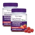 Natrol 10 mg Melatonin Gummies,Time Release Sleep Gummies for Adults,Minimize Wake Ups,Strawberry-Flavored,55 Day Supply,55 Count (Pack of 2)