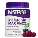 Natrol MelatoninMax 10 mg, Sleep Gummies for Adults, Blueberry, 50 Count