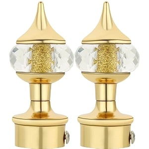 natural 40mm crystal diamond aluminium curtain bracket only curtain finials to attache in any size of rod 1 pair gold