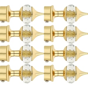 natural 40mm crystal diamond aluminium curtain bracket only curtain finials to attache in any size of rod 4 pair gold