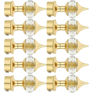 natural 40mm crystal diamond aluminium curtain bracket only curtain finials to attache in any size of rod 5 pair gold