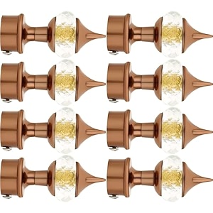 natural 40mm crystal diamond aluminium curtain bracket only curtain finials to attache in any size of rod 4 pair brown