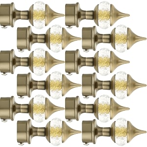 natural 40mm crystal diamond aluminium curtain bracket only curtain finials to attache in any size of rod 6 pair antique-brass
