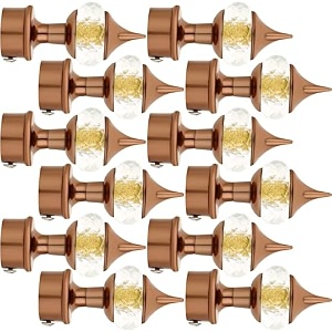 natural 40mm crystal diamond aluminium curtain bracket only curtain finials to attache in any size of rod 6 pair brown