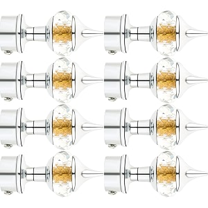 natural 40mm crystal diamond aluminium curtain bracket only curtain finials to attache in any size of rod 4 pair chrome