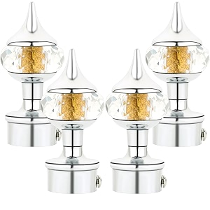natural 40mm crystal diamond aluminium curtain bracket only curtain finials to attache in any size of rod 2 pair chrome