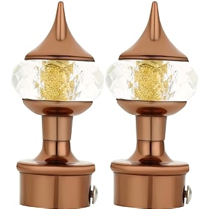 natural 40mm crystal diamond aluminium curtain bracket only curtain finials to attache in any size of rod 1 pair brown