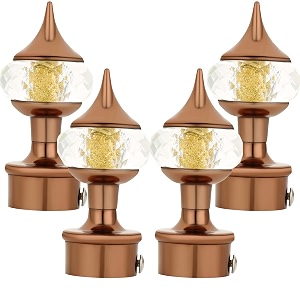 natural 40mm crystal diamond aluminium curtain bracket only curtain finials to attache in any size of rod 2 pair brown