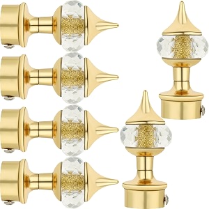 natural 40mm crystal diamond aluminium curtain bracket only curtain finials to attache in any size of rod 3 pair gold
