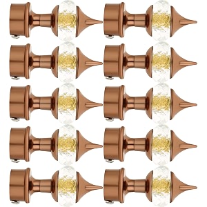 natural 40mm crystal diamond aluminium curtain bracket only curtain finials to attache in any size of rod 5 pair brown