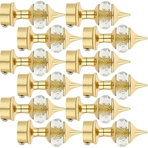 natural 40mm crystal diamond aluminium curtain bracket only curtain finials to attache in any size of rod 6 pair gold