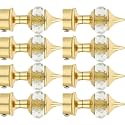 Natural 40mm Crystal Diamond Aluminium Curtain Bracket Only Curtain Finials to Attache in Any Size of Rod. (4 Pair, Gold)