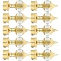 Natural 40mm Crystal Diamond Aluminium Curtain Bracket Only Curtain Finials to Attache in Any Size of Rod. (5 Pair, Gold)