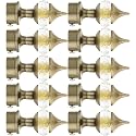 Natural 40mm Crystal Diamond Aluminium Curtain Bracket Only Curtain Finials to Attache in Any Size of Rod. (5 Pair, Antique-Brass)