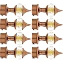 Natural 40mm Crystal Diamond Aluminium Curtain Bracket Only Curtain Finials to Attache in Any Size of Rod. (4 Pair, Brown)