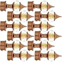 Natural 40mm Crystal Diamond Aluminium Curtain Bracket Only Curtain Finials to Attache in Any Size of Rod. (6 Pair, Antique-Brass)