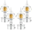 Natural 40mm Crystal Diamond Aluminium Curtain Bracket Only Curtain Finials to Attache in Any Size of Rod. (2 Pair, Chrome)