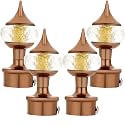 Natural 40mm Crystal Diamond Aluminium Curtain Bracket Only Curtain Finials to Attache in Any Size of Rod. (2 Pair, Brown)