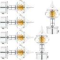 Natural 40mm Crystal Diamond Aluminium Curtain Bracket Only Curtain Finials to Attache in Any Size of Rod. (3 Pair, Chrome)