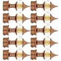 Natural 40mm Crystal Diamond Aluminium Curtain Bracket Only Curtain Finials to Attache in Any Size of Rod. (5 Pair, Brown)