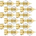 Natural 40mm Crystal Diamond Aluminium Curtain Bracket Only Curtain Finials to Attache in Any Size of Rod. (6 Pair, Gold)