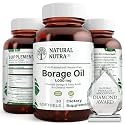 Natural Borage Oil Supplement, Omega-6 Fatty Acid, 30 Softgels