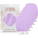 Natural Elephant Exfoliating Hammam Glove | Authentic Moroccan Kessa Body Scrub Mitt for Spa-Quality Skin Renewal | Lovely Lilac 5 Pack