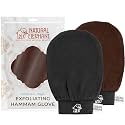 Natural Elephant Exfoliating Hammam Glove | Authentic Moroccan Kessa Body Scrub Mitt for Spa-Quality Skin Renewal | Black &amp; Brown Pack of 2