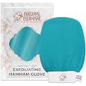 Natural Elephant Exfoliating Hammam Glove | Authentic Moroccan Kessa Body Scrub Mitt for Spa-Quality Skin Renewal | Teal Waves Single