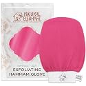 Natural Elephant Exfoliating Hammam Glove | Authentic Moroccan Kessa Body Scrub Mitt for Spa-Quality Skin Renewal | Pink Tulip Single