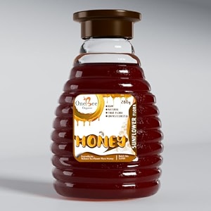 one bee organic  sunflowersunflower flora honey  natural flora honey - 280 gm