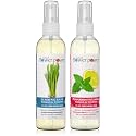 Natural Flower Power Air Freshener Spray - Odor Eliminator w/Essential Oils - Home, Car &amp; Fabric - Cruelty Free &amp; Vegan - Variety Pack - Lemongrass and Peppermint &amp; Lemon - 2 x 4 fl oz