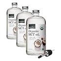 Natural Force Organic MCT Oil – Pure Glass Bottle – Made from 100% Virgin Coconut Oil + Certified Keto, Paleo, Kosher, Vegan & Non-GMO – Lab Tested for Quality and Purity - 32 Ounce (Pack of 3)