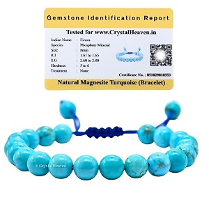 crystal heaven certified natural healing crystal bracelet for women men - aaa grade original healing gemstone adjustable bracelet for yoga reiki meditation feng shui magnesite turquoise